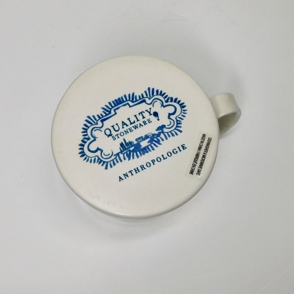 ANTHROPOLOGIE Quality Stoneware Buoyant Letters Monogram T Mug Watercolor - Picture 8 of 10